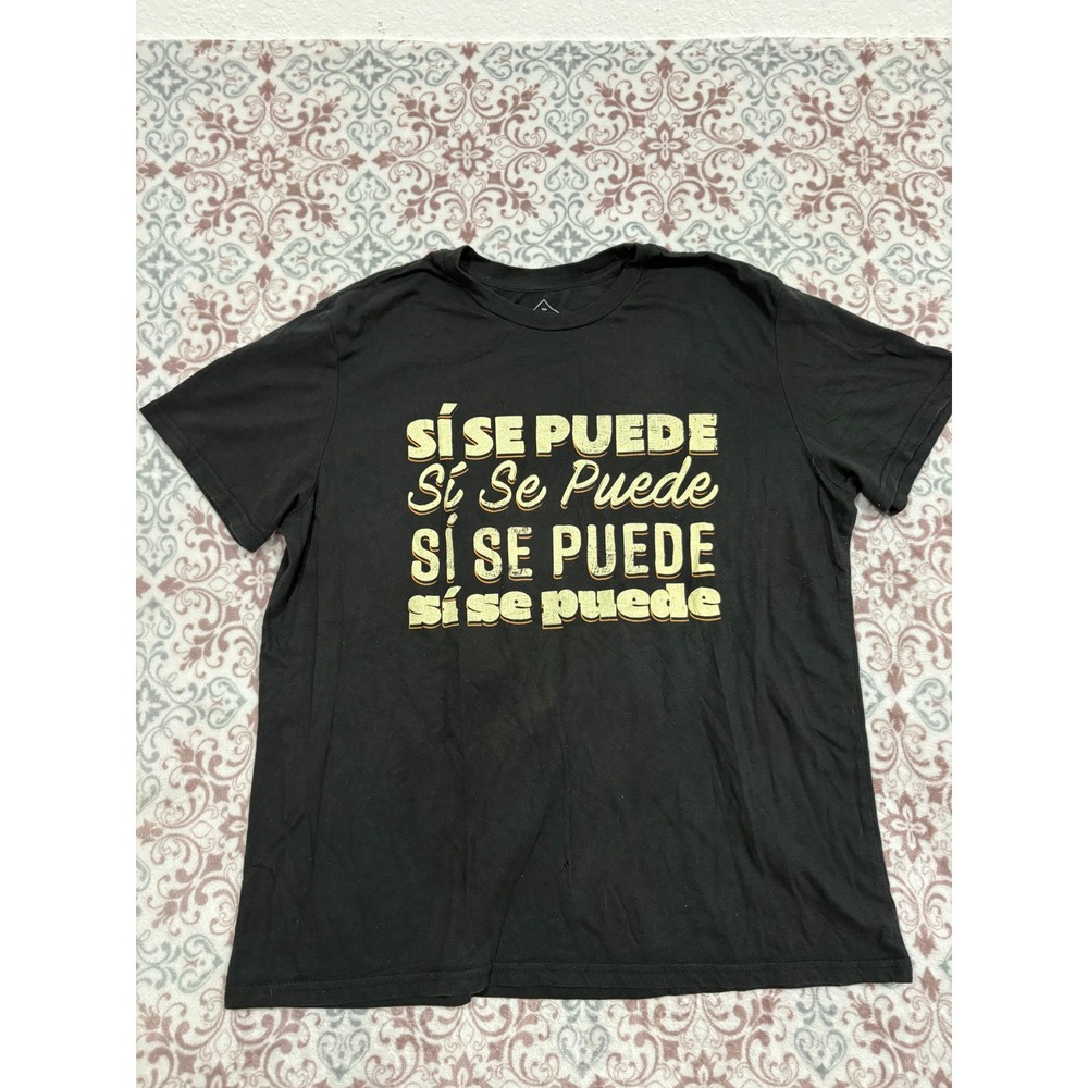 Well Worn Los Angeles Mens Si Se Puede Graphic T-Shirt Black XL Short Sleeve